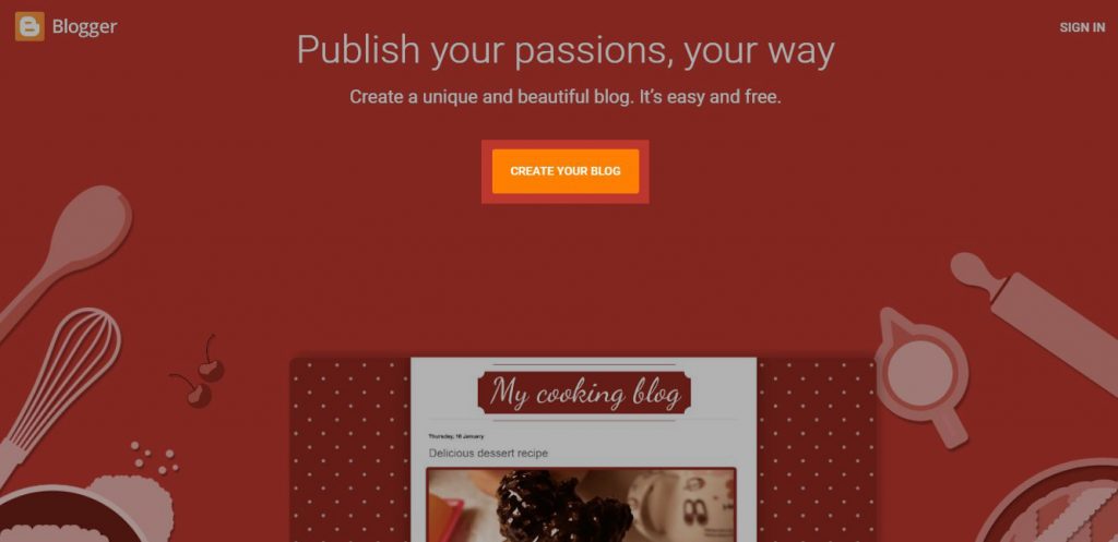 Create Blogspot Blog Step 1